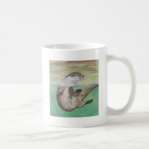 Mug Tableau de la loutre de rivière joueuse