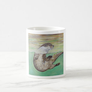 Mug Tableau de la loutre de rivière joueuse