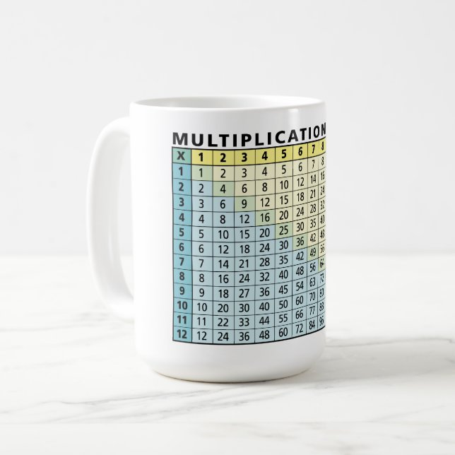 Mug Tableau de multiplication - Calculateur instantané (Devant gauche)