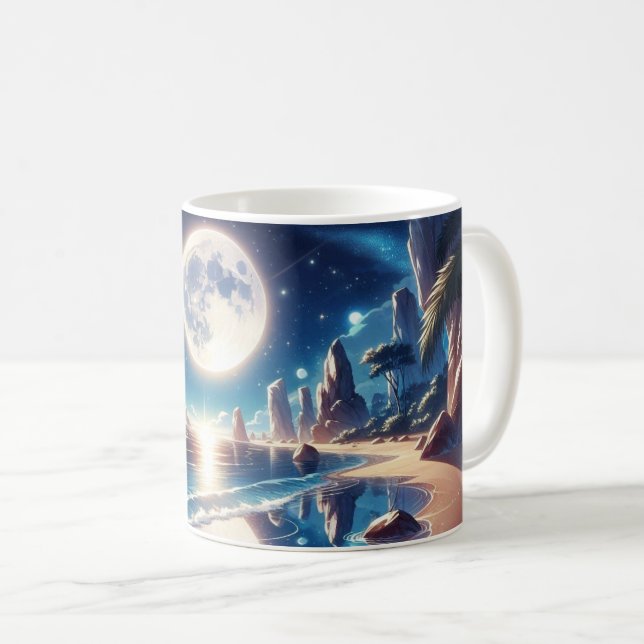 Mug Tableau De Plage Lune Idyllique (Devant droit)