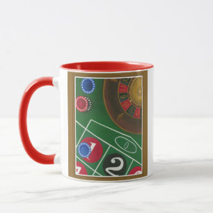 Mug Tableau de roulette avec les puces et la roue