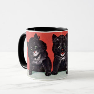 Mug Tableau de trois chatons noirs par Louis Wain
