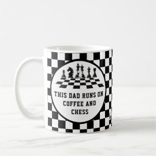 Mug Tableau d'échecs et pièces Jeu Fête des pères Papa