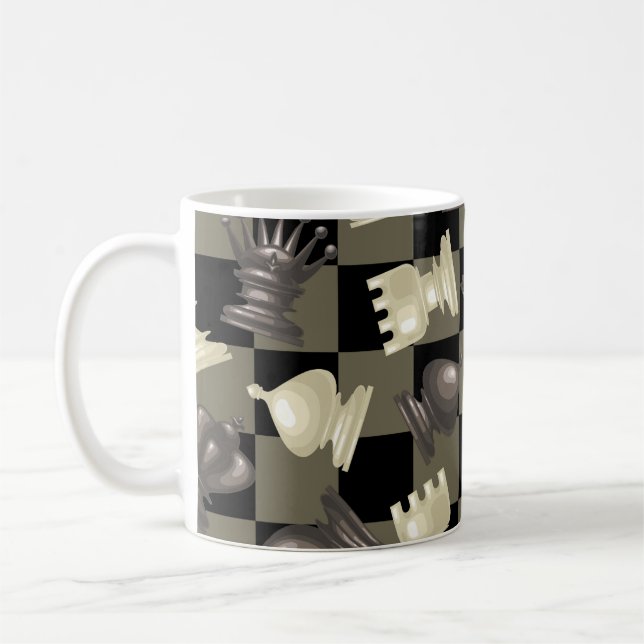 Mug Tableau des pièces d'échecs en bas (Gauche)