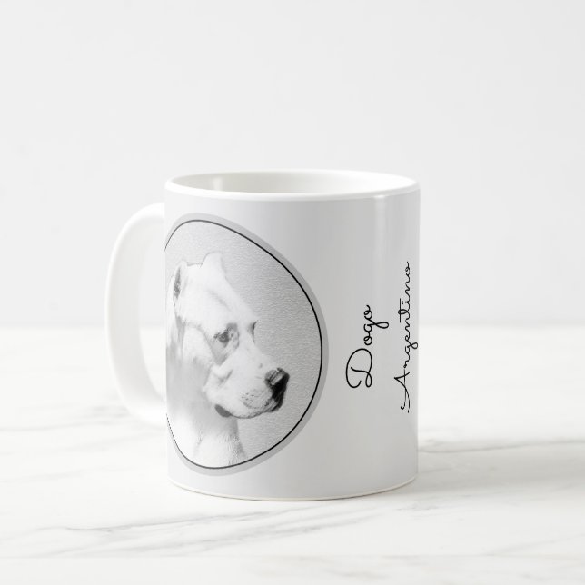 Mug Tableau Dogo Argentino - Art Chien original (Devant gauche)