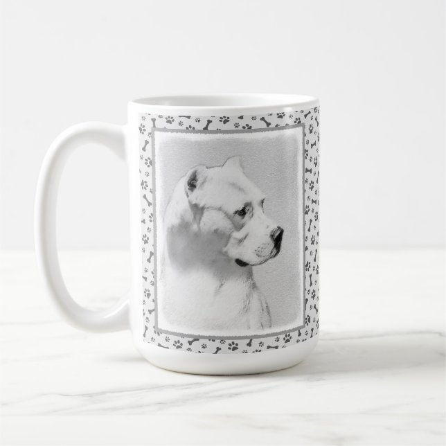 Mug Tableau Dogo Argentino - Art Chien original (Gauche)