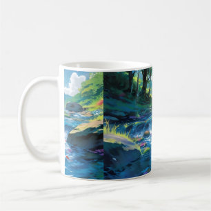 Mug tableau d'une rivière avec tableau