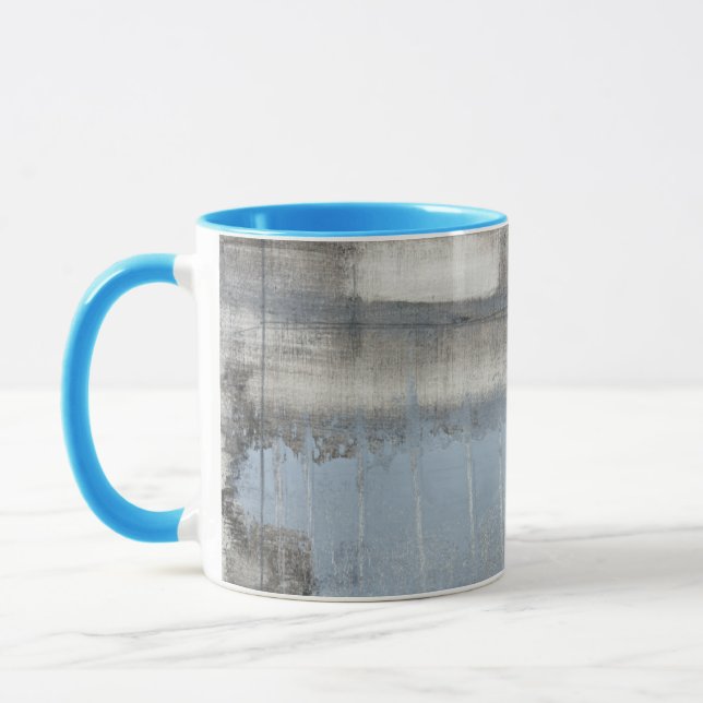Mug Tableau gris et bleu Abstrait (Gauche)