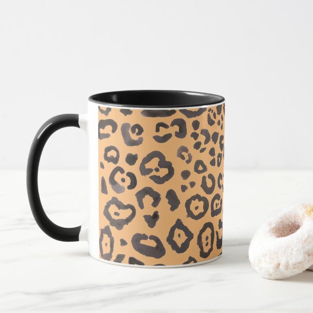 Mug Tableau Motif animal Empreinte de léopard (Avec donut)