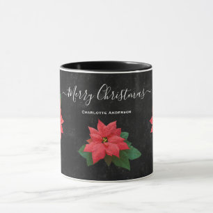 Mug Tableau noir Botanique Joyeux Noël Floral