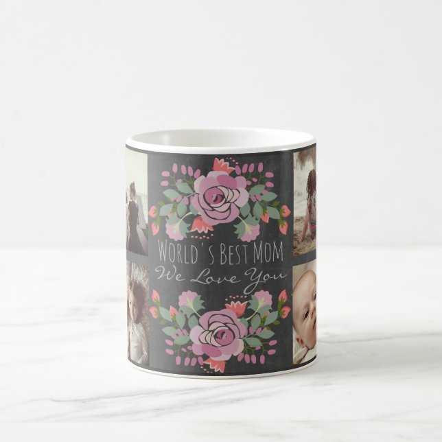 Mug Tableau noir et texte floraux faits sur commande (Centre)