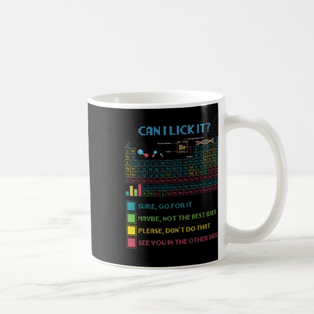 Mug Tableau périodique drôle de science Puis-je le léc (Droite)