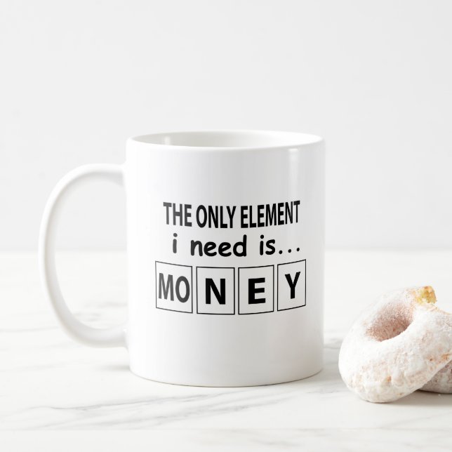 Mug Tableau périodique Elément Monétaire Drôle  (Avec donut)