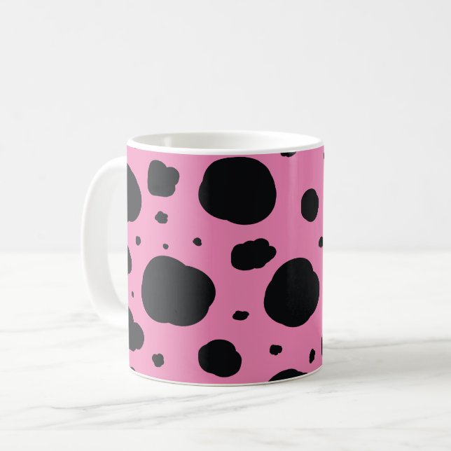 Mug tache dalmate moderne rose motif animal (Devant gauche)