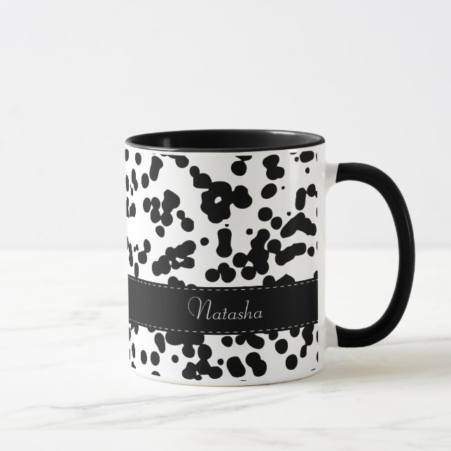 Mug Taches dalmatiennes noires et blanches (Droite)