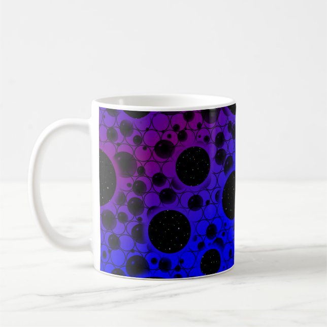 Mug Taches de bulle spatiale - Bleu/Violet (Gauche)