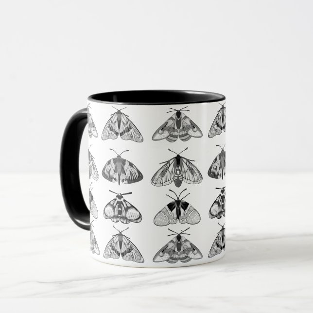 Mug Taches en gris, noir et blanc (Devant gauche)