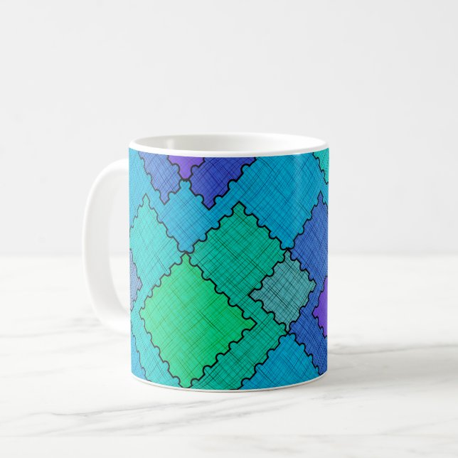 Mug Taches texturées traits multicolores (Devant gauche)