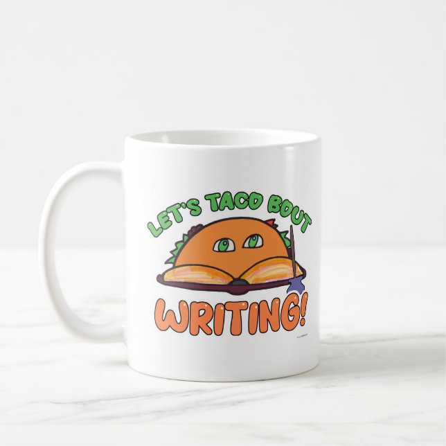 Mug Taco Bout Écrire drôle Auteur Dessin Repas de dess (Gauche)