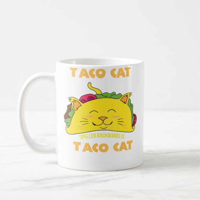 Mug Taco Cat Écrit à l'Envers Est Taco Cat (Gauche)