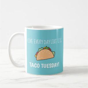 Mug Taco Mardi Turquoise Blue Funny Citation De Pun Al