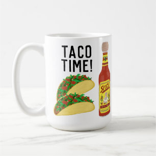 Mug TACO TIME, photo illustrée de la sauce chaude de 