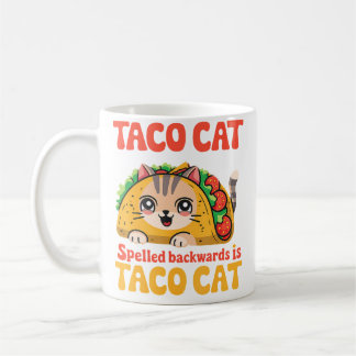 Mug Tacocat Écrit à l'Envers Est Tacocat Chat Et Taco 