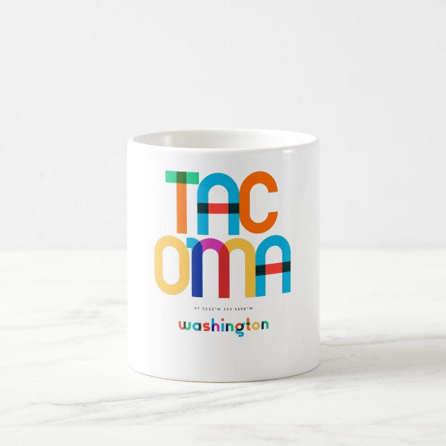 Mug Tacoma Washington Mid Century, Pop Art, (Centre)