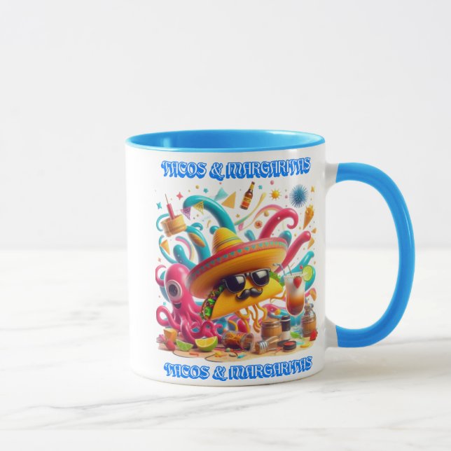 Mug tacos Sombrero et lunettes de soleil et margaritas (Droite)