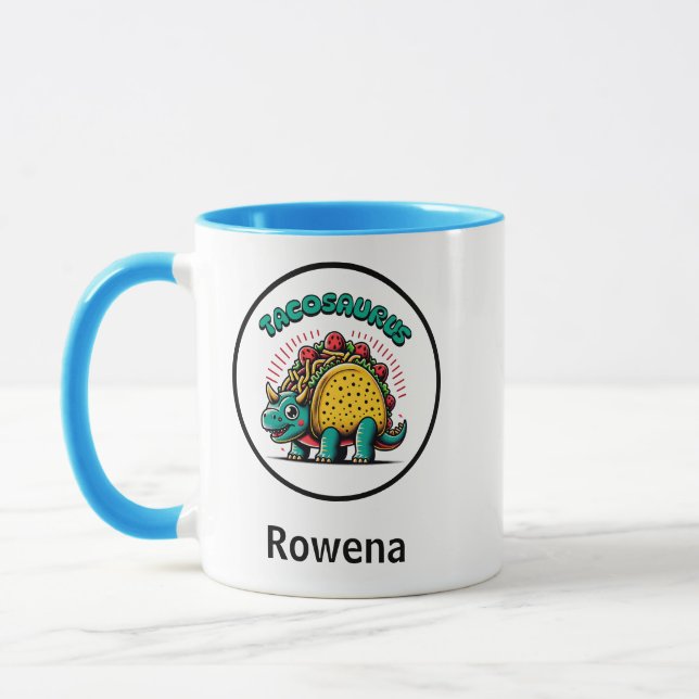 Mug Tacosaurus Triceratops Dessin Animé Drôle (Gauche)