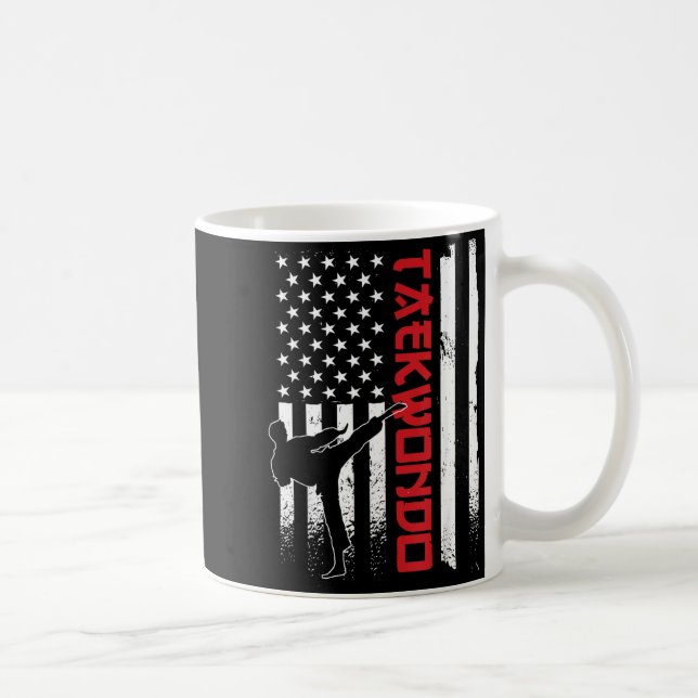Mug Taekwondo Drapeau Américain Taekwondo Combattant D (Droite)