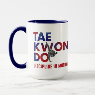 Mug Taekwondo Typography Design High Kick Silhouette