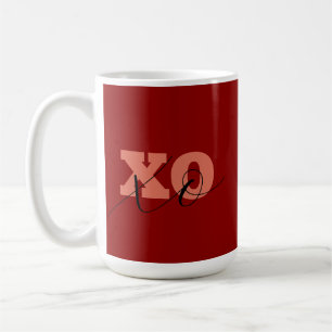 Mug Tags cadeau Modern Terracotta Black XOXO Valentine