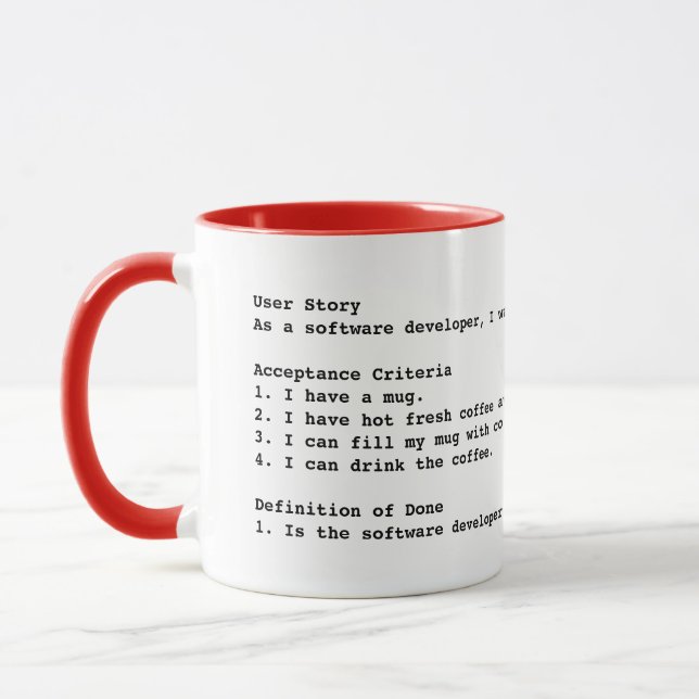 Mug Taille des critères d'acceptation de l'histoire ut (Gauche)