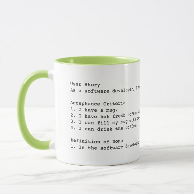 Mug Taille des critères d'acceptation de l'histoire ut (Gauche)