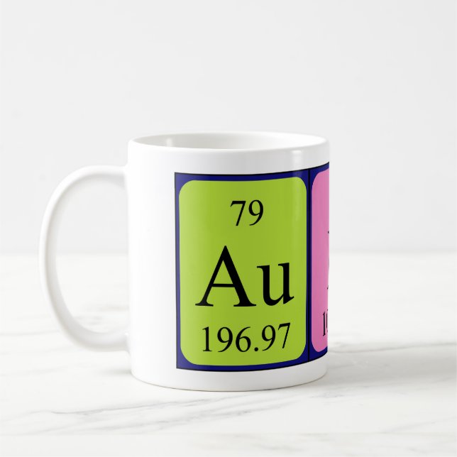 Mug Taille du nom de table périodique Aubin (Gauche)