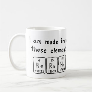Mug Taille du nom de table périodique Berend