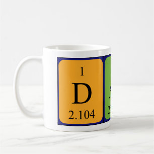 Mug Taille du nom de table périodique Dali