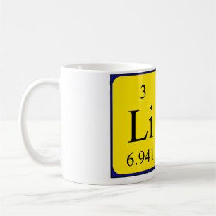 Mug Taille du nom de table périodique de la Lina