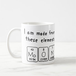 Mug Taille du nom de table périodique de la lune
