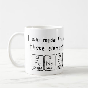 Mug Taille du nom de table périodique de l'expéditeur