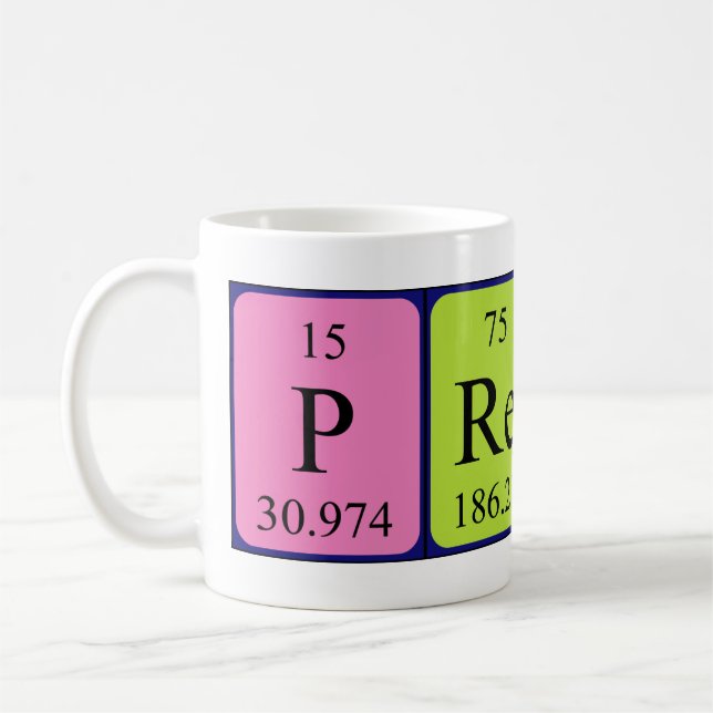 Mug Taille du nom de table périodique de prében (Gauche)