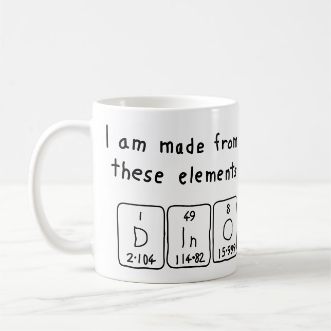 Mug Taille du nom de table périodique Dino (Gauche)