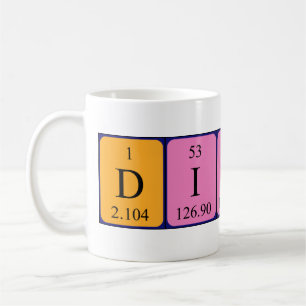 Mug Taille du nom de table périodique dionte