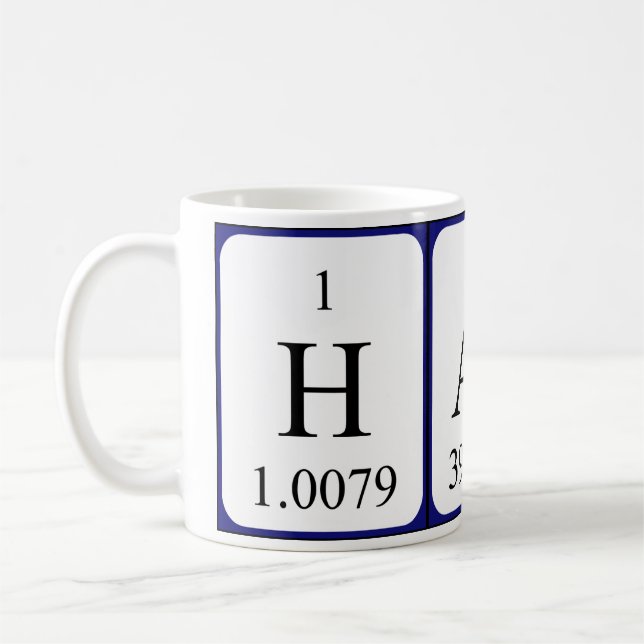 Mug Taille du nom de table périodique du hachage (Gauche)