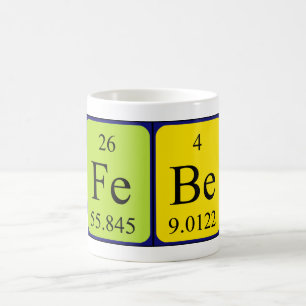 Mug Taille du nom de table périodique Febe