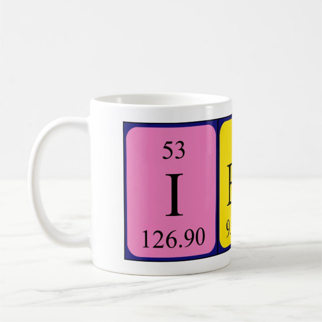 Mug Taille du nom de table périodique Iben (Gauche)