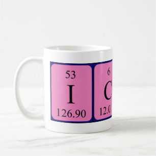 Mug Taille du nom de table périodique Iciar