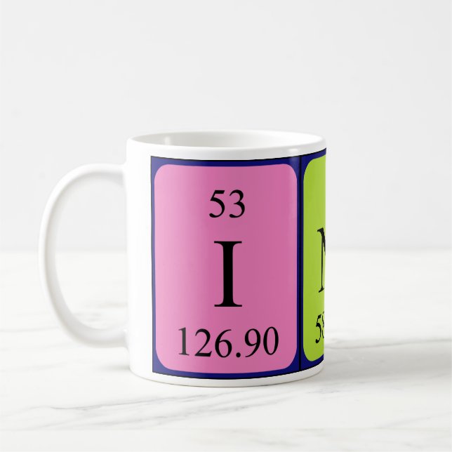 Mug Taille du nom de table périodique Inira (Gauche)