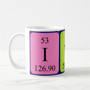 Mug Taille du nom de table périodique Ivo